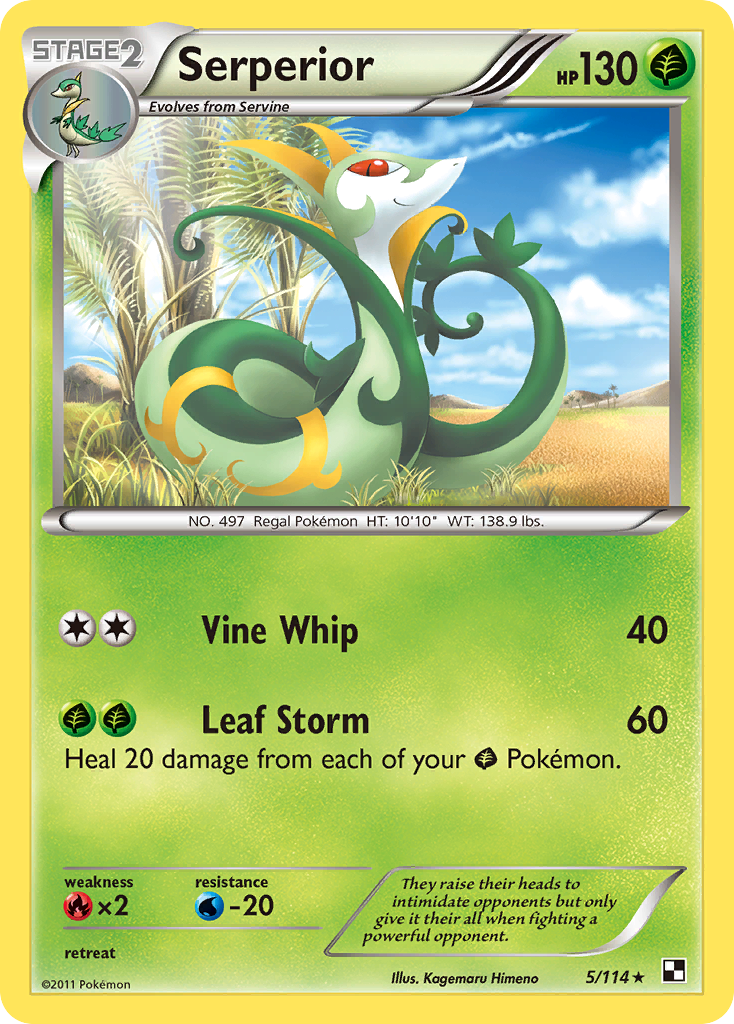 Serperior (5/114) (Green Tornado) (Theme Deck Exclusive) [Black & White: Base Set] | Galaxy Games LLC