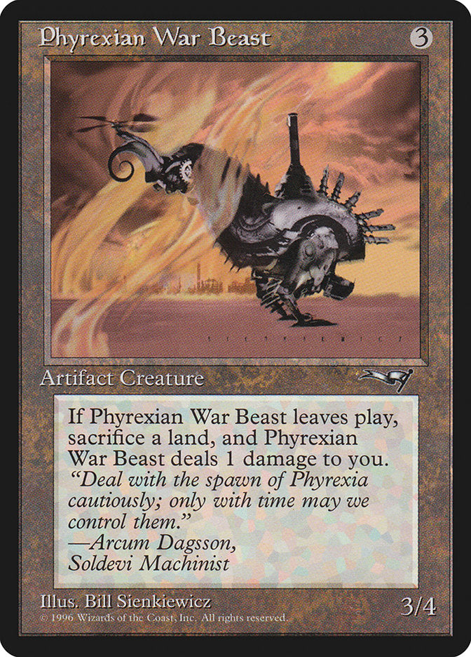 Phyrexian War Beast (Signature on Right) [Alliances] | Galaxy Games LLC