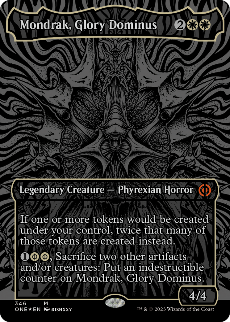 Mondrak, Glory Dominus (Oil Slick Raised Foil) [Phyrexia: All Will Be One] | Galaxy Games LLC