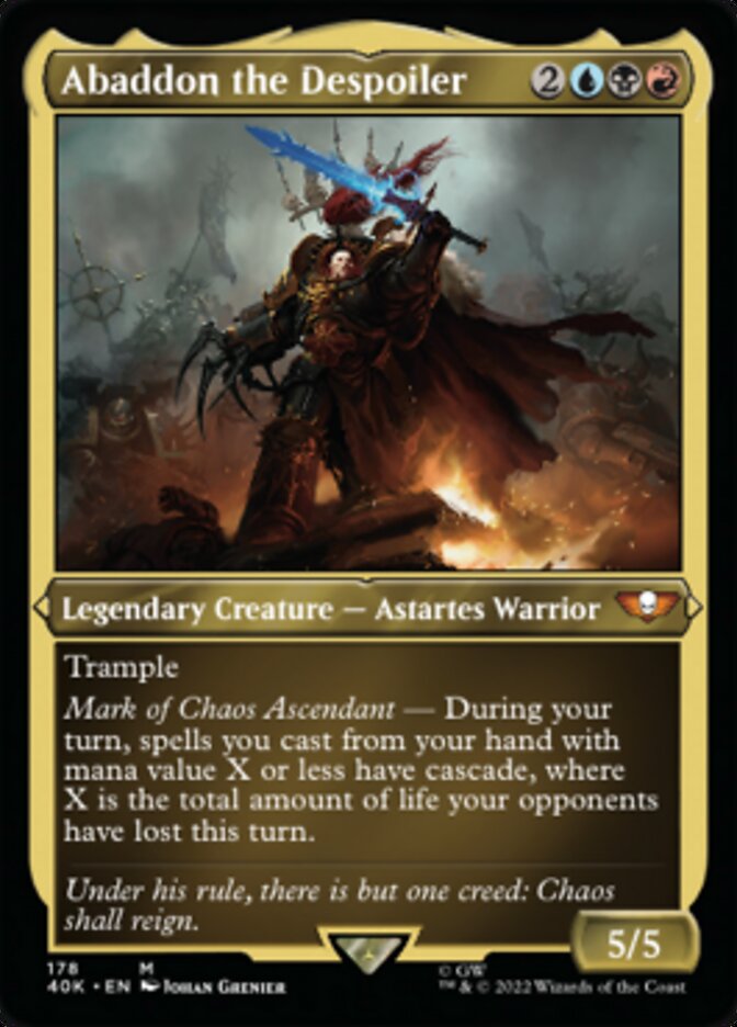 Abaddon the Despoiler (Display Commander) (Surge Foil) [Universes Beyond: Warhammer 40,000] | Galaxy Games LLC
