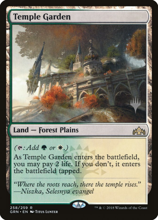 Temple Garden (Promo Pack) [Guilds of Ravnica Promos] | Galaxy Games LLC