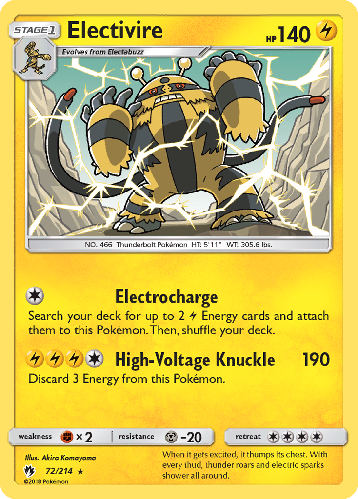 Electivire (72/214) [Sun & Moon: Lost Thunder] | Galaxy Games LLC