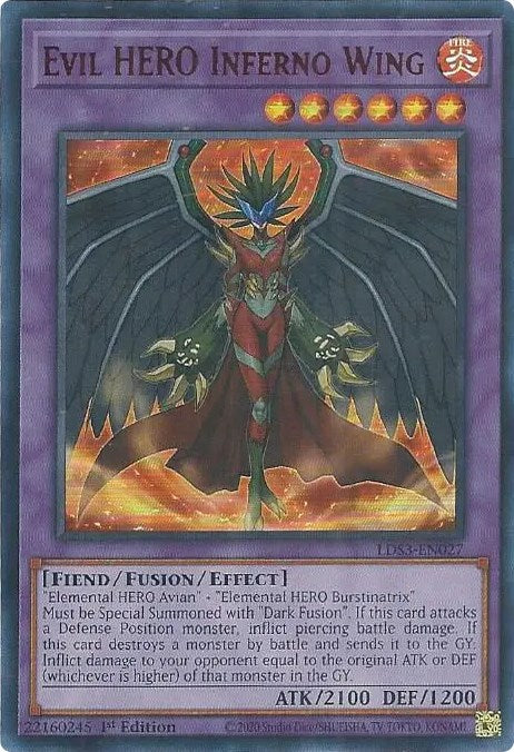 Evil HERO Inferno Wing (Red) [LDS3-EN027] Ultra Rare | Galaxy Games LLC