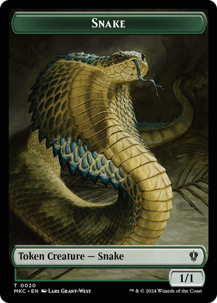 Snake // Morph Double-Sided Token [Murders at Karlov Manor Commander Tokens] | Galaxy Games LLC
