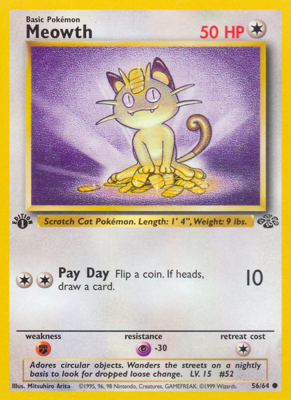 Meowth (56/64) [Jungle 1st Edition] | Galaxy Games LLC