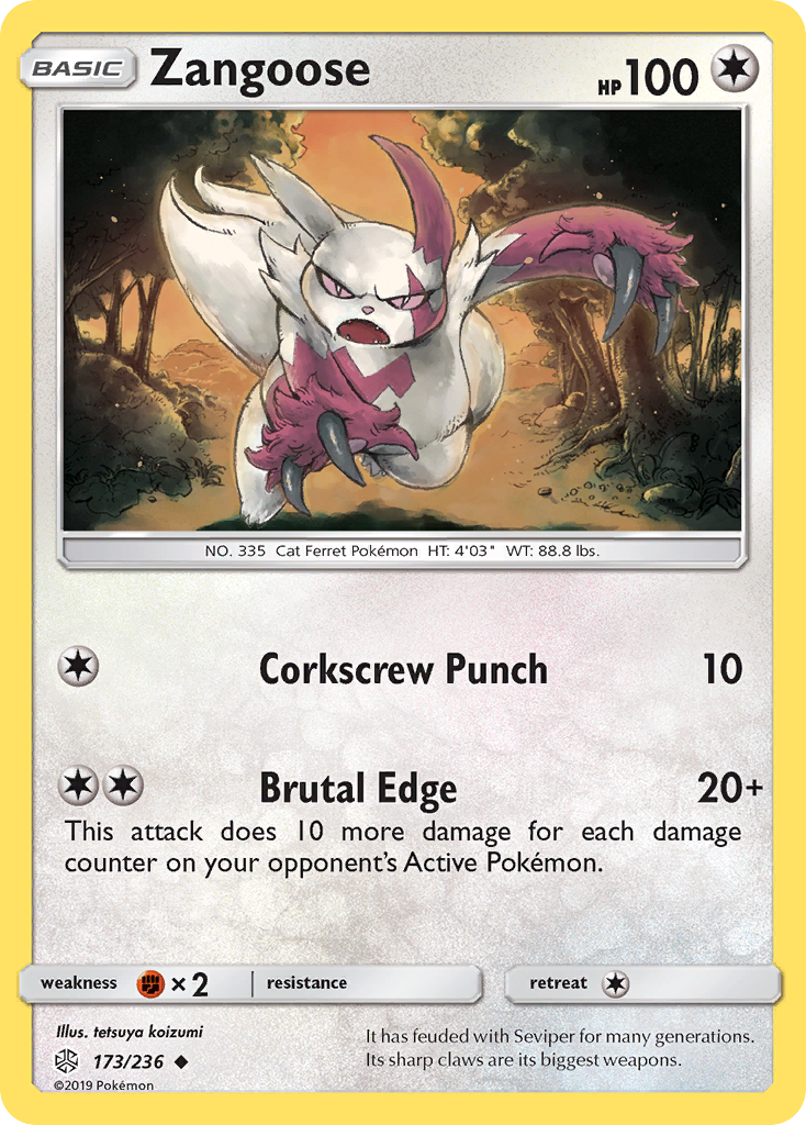 Zangoose (173/236) [Sun & Moon: Cosmic Eclipse] | Galaxy Games LLC