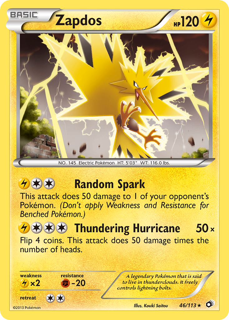 Zapdos (46/113) (Theme Deck Exclusive) [Black & White: Legendary Treasures] | Galaxy Games LLC