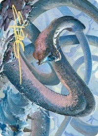 Koma, Cosmos Serpent 1 Art Card (Gold-Stamped Signature) [Kaldheim Art Series] | Galaxy Games LLC