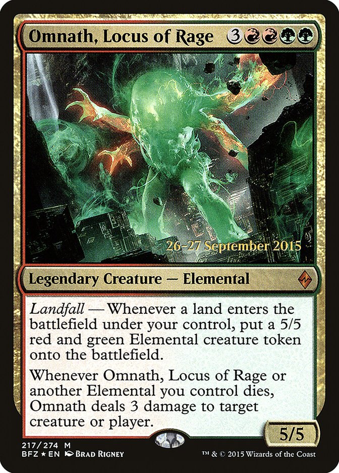 Omnath, Locus of Rage [Battle for Zendikar Prerelease Promos] | Galaxy Games LLC