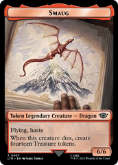 Smaug // Food (0022) Double-Sided Token (Surge Foil) [The Lord of the Rings: Tales of Middle-Earth Tokens] | Galaxy Games LLC