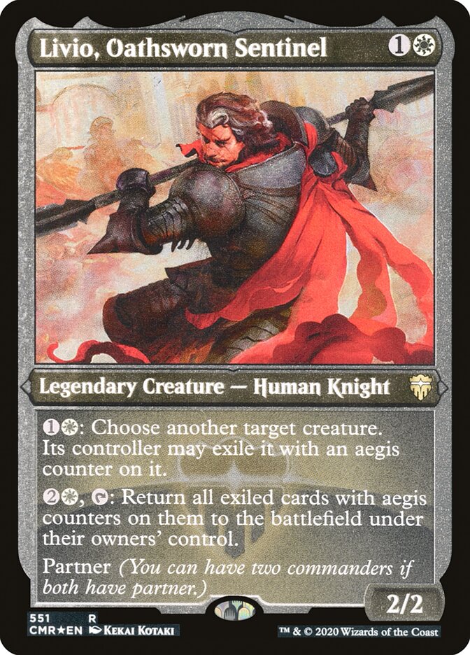 Livio, Oathsworn Sentinel (Etched) [Commander Legends] | Galaxy Games LLC