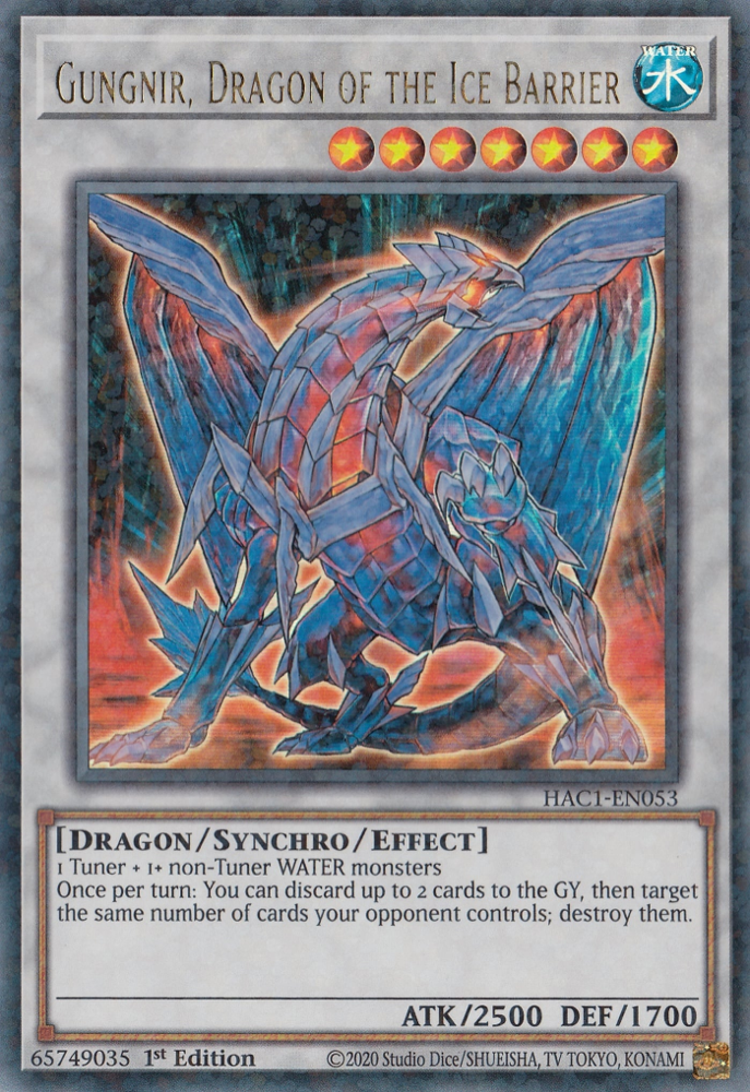 Gungnir, Dragon of the Ice Barrier (Duel Terminal) [HAC1-EN053] Parallel Rare | Galaxy Games LLC