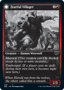 Fearful Villager // Fearsome Werewolf [Innistrad: Double Feature] | Galaxy Games LLC