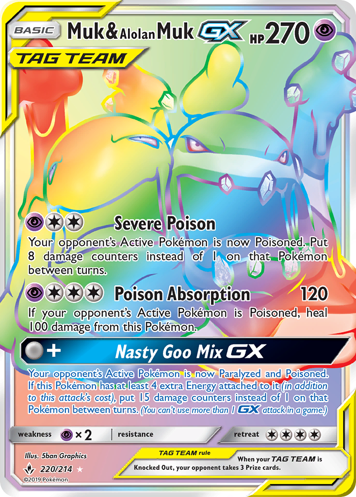 Muk & Alolan Muk GX (220/214) [Sun & Moon: Unbroken Bonds] | Galaxy Games LLC