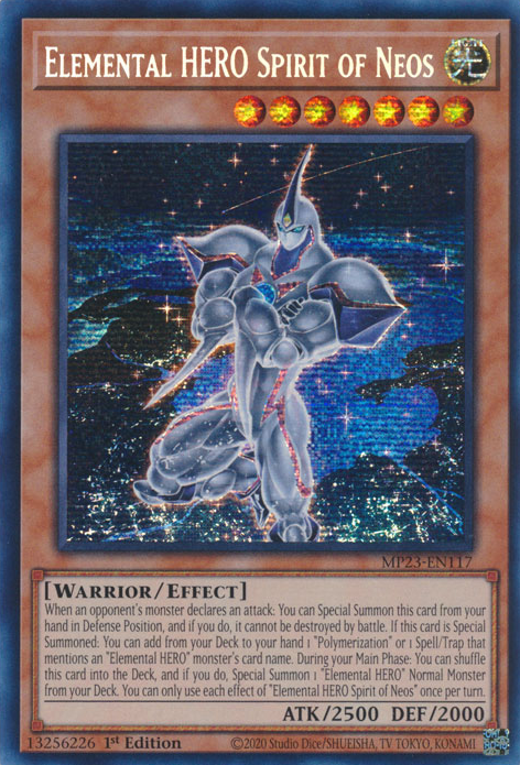 Elemental HERO Spirit of Neos [MP23-EN117] Prismatic Secret Rare | Galaxy Games LLC