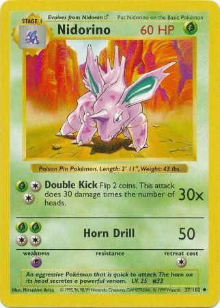 Nidorino (37/102) [Base Set Shadowless Unlimited] | Galaxy Games LLC