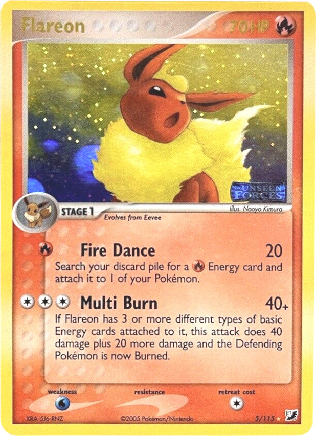 Flareon (5/115) (Stamped) [EX: Unseen Forces] | Galaxy Games LLC