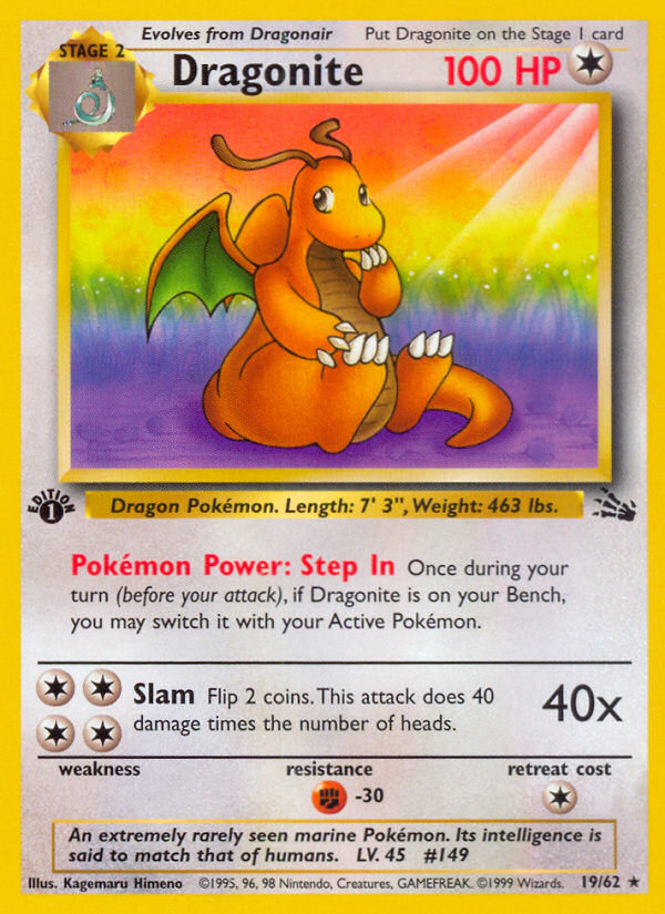 Dragonite (19/62) [Fossil 1st Edition] | Galaxy Games LLC