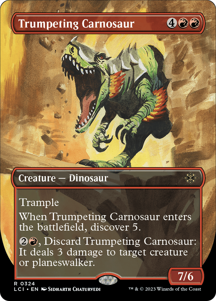 Trumpeting Carnosaur (Borderless) [The Lost Caverns of Ixalan] | Galaxy Games LLC
