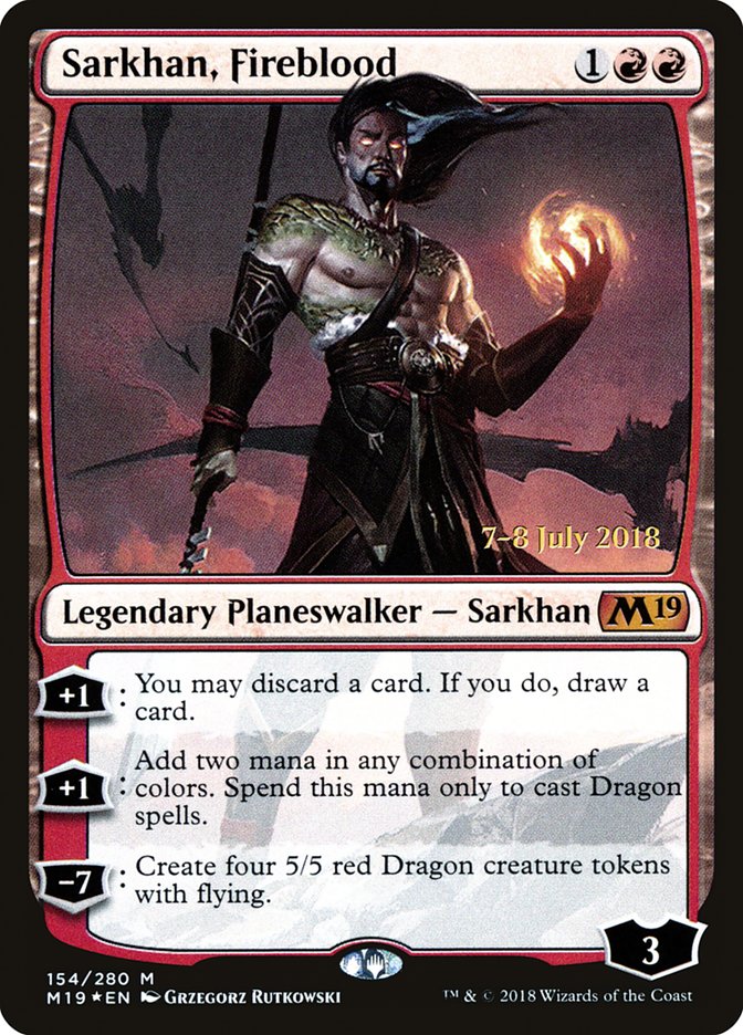 Sarkhan, Fireblood [Core Set 2019 Prerelease Promos] | Galaxy Games LLC