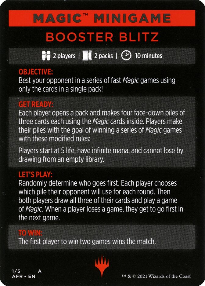 Booster Blitz (Magic Minigame) [Dungeons & Dragons: Adventures in the Forgotten Realms Minigame] | Galaxy Games LLC