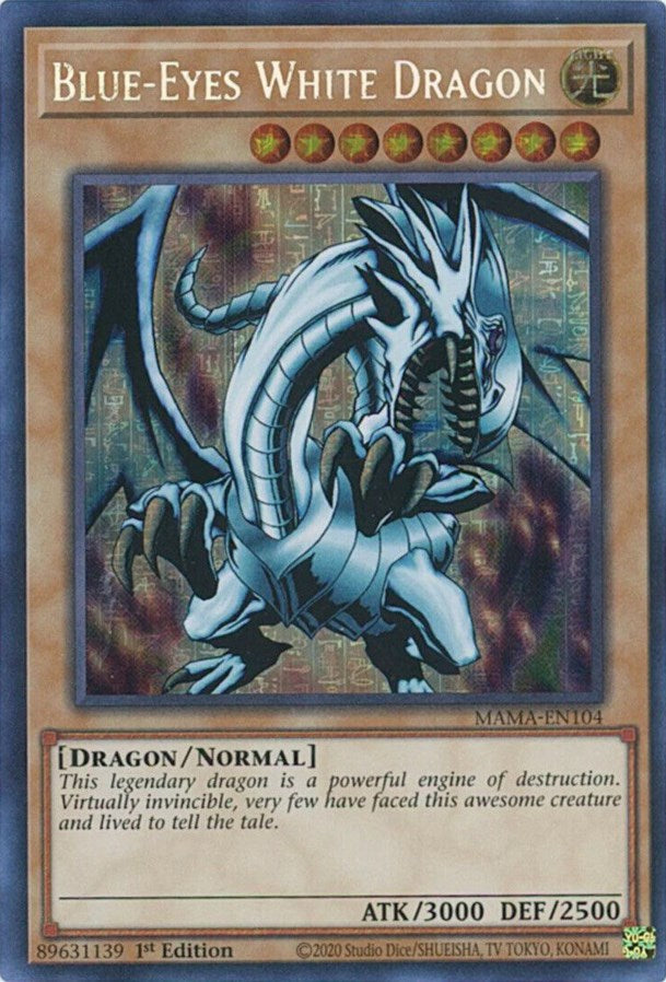 Blue-Eyes White Dragon [MAMA-EN104] Secret Pharaoh's Rare | Galaxy Games LLC