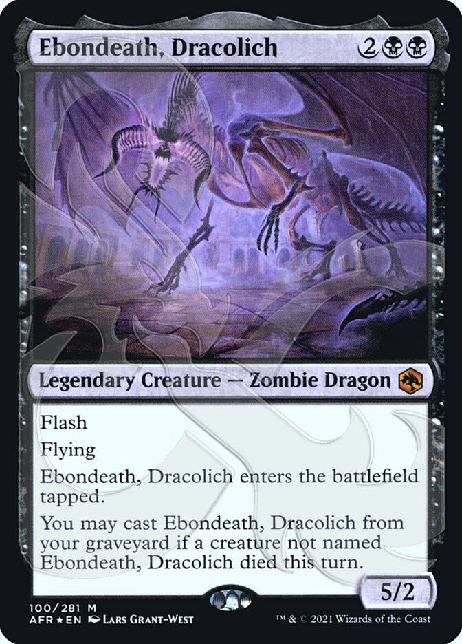 Ebondeath, Dracolich (Ampersand Promo) [Dungeons & Dragons: Adventures in the Forgotten Realms Promos] | Galaxy Games LLC