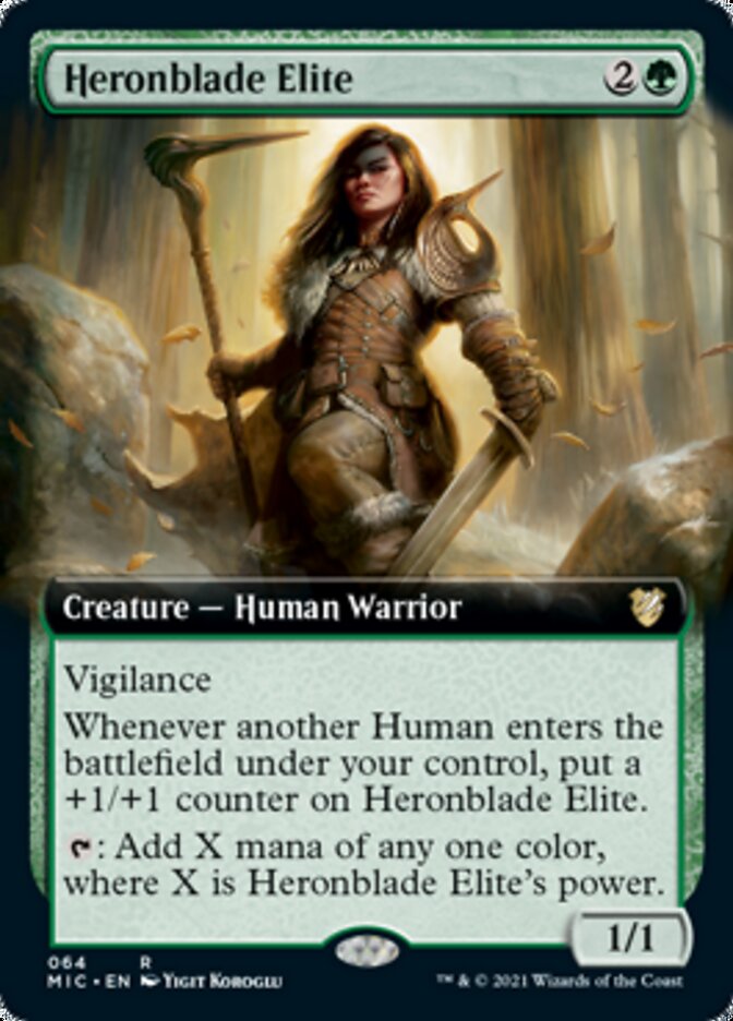 Heronblade Elite (Extended Art) [Innistrad: Midnight Hunt Commander] | Galaxy Games LLC