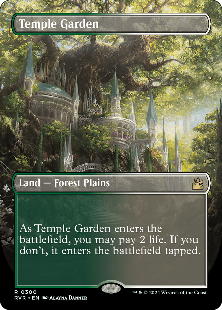 Temple Garden (Borderless) [Ravnica Remastered] | Galaxy Games LLC