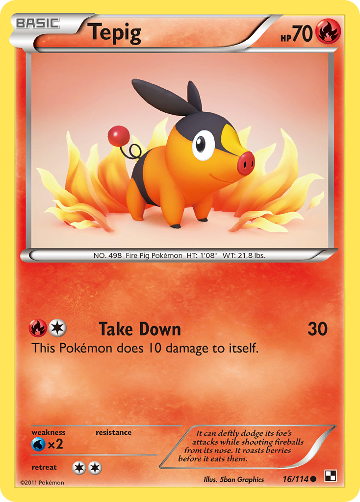 Tepig (16/114) [Black & White: Base Set] | Galaxy Games LLC