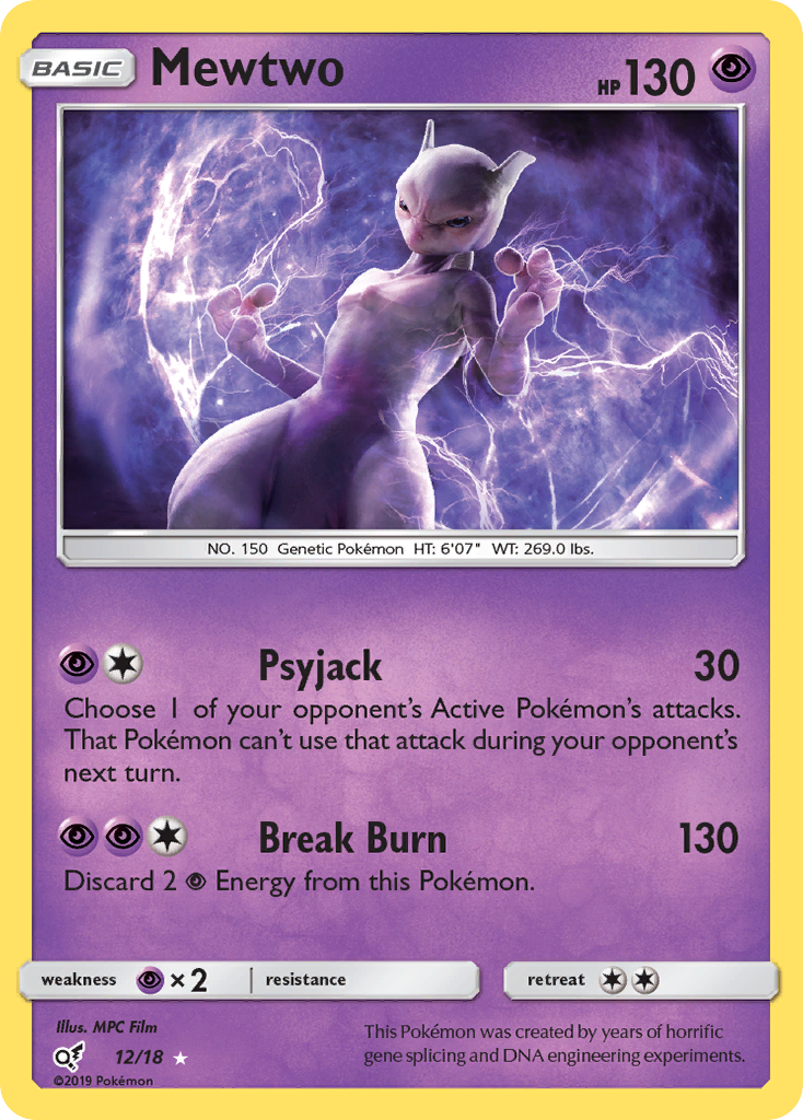 Mewtwo (12/18) [Sun & Moon: Detective Pikachu] | Galaxy Games LLC