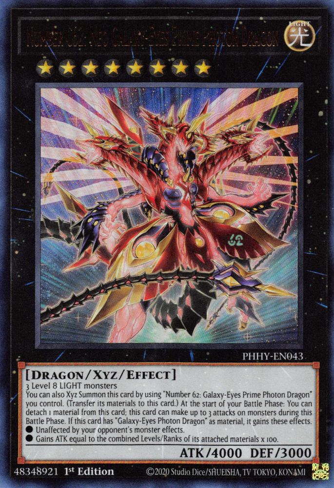 Number C62: Neo Galaxy-Eyes Prime Photon Dragon [PHHY-EN043] Ultra Rare | Galaxy Games LLC