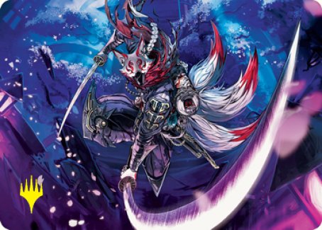 Blade-Blizzard Kitsune Art Card (Gold-Stamped Signature) [Kamigawa: Neon Dynasty Art Series] | Galaxy Games LLC