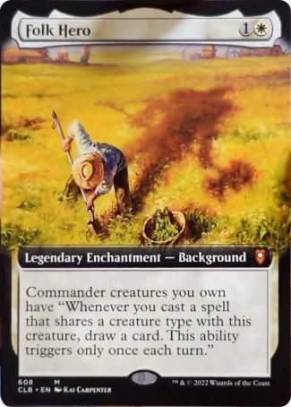 Folk Hero (Extended Art) [Commander Legends: Battle for Baldur's Gate] | Galaxy Games LLC