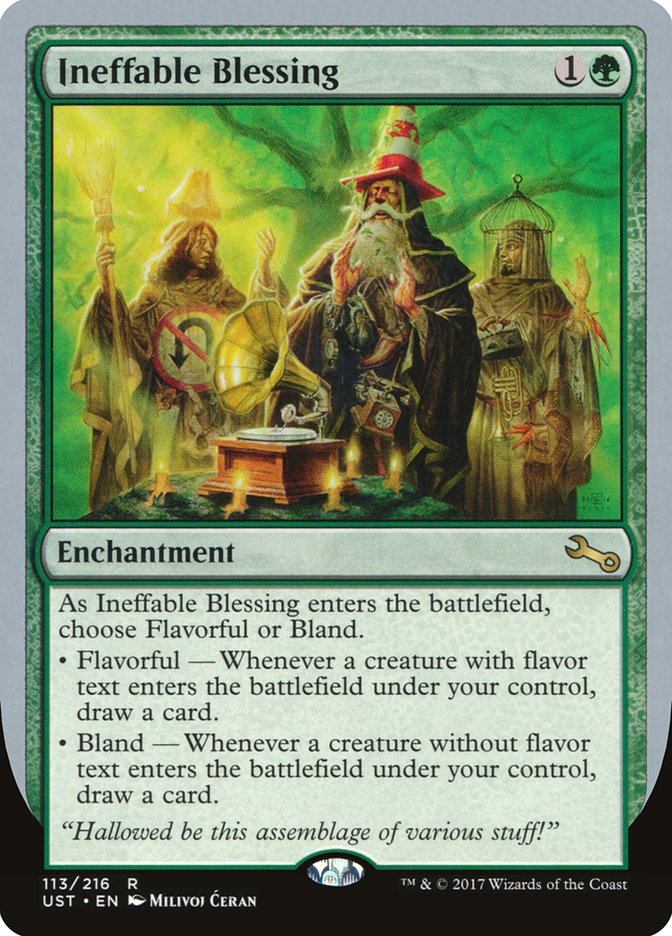 Ineffable Blessing ("choose Flavorful or Bland") [Unstable] | Galaxy Games LLC