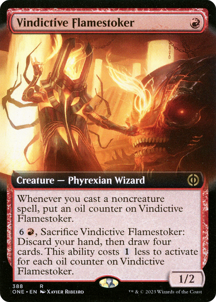 Vindictive Flamestoker (Extended Art) [Phyrexia: All Will Be One] | Galaxy Games LLC