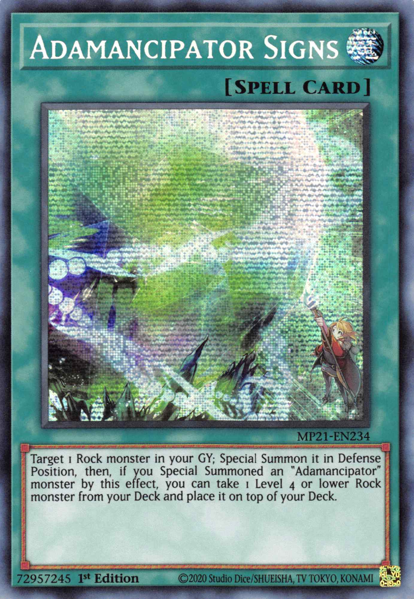 Adamancipator Signs [MP21-EN234] Prismatic Secret Rare | Galaxy Games LLC