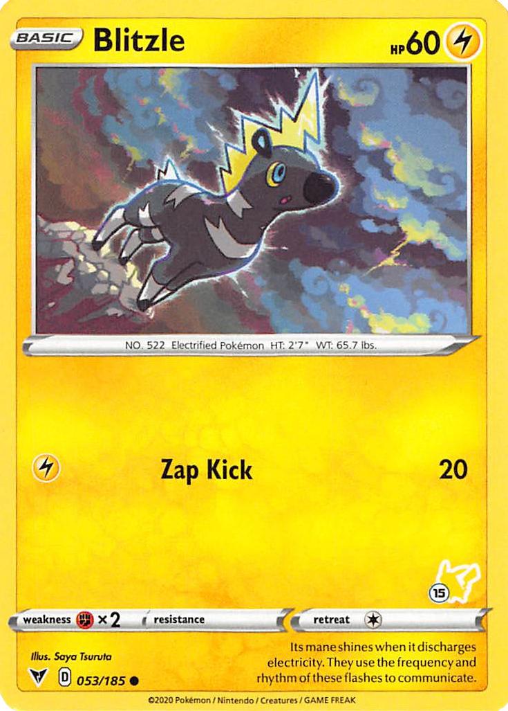 Blitzle (053/185) (Pikachu Stamp #15) [Battle Academy 2022] | Galaxy Games LLC