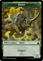 Saproling // Rhino Double-Sided Token [Ravnica Remastered Tokens] | Galaxy Games LLC