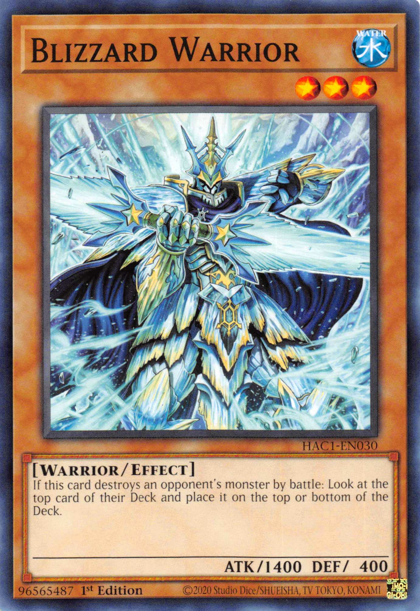 Blizzard Warrior (Duel Terminal) [HAC1-EN030] Parallel Rare | Galaxy Games LLC