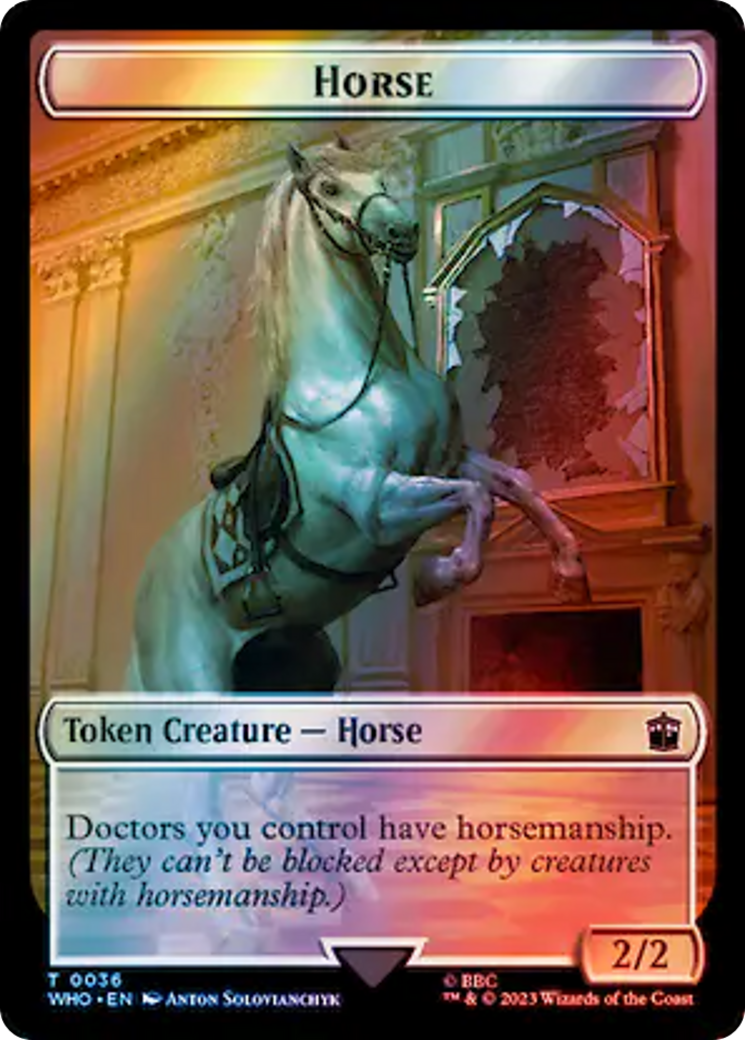 Horse // Food (0057) Double-Sided Token (Surge Foil) [Doctor Who Tokens] | Galaxy Games LLC