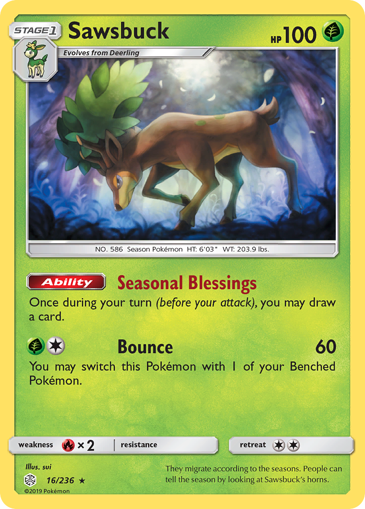 Sawsbuck (16/236) [Sun & Moon: Cosmic Eclipse] | Galaxy Games LLC