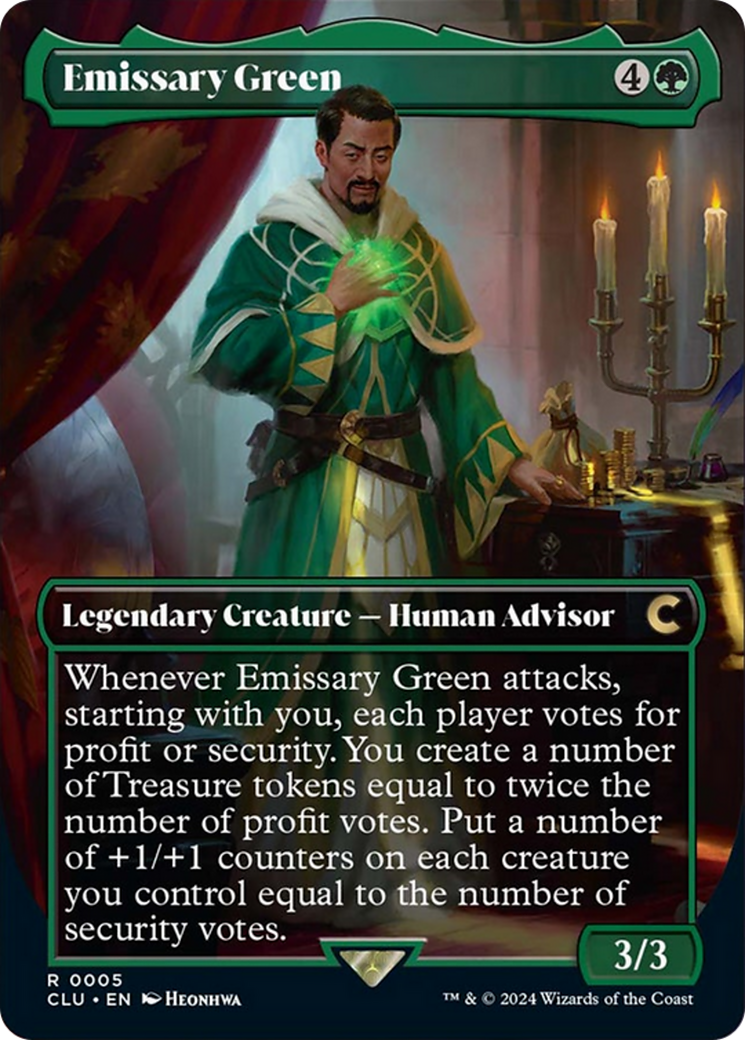 Emissary Green (Borderless) [Ravnica: Clue Edition] | Galaxy Games LLC