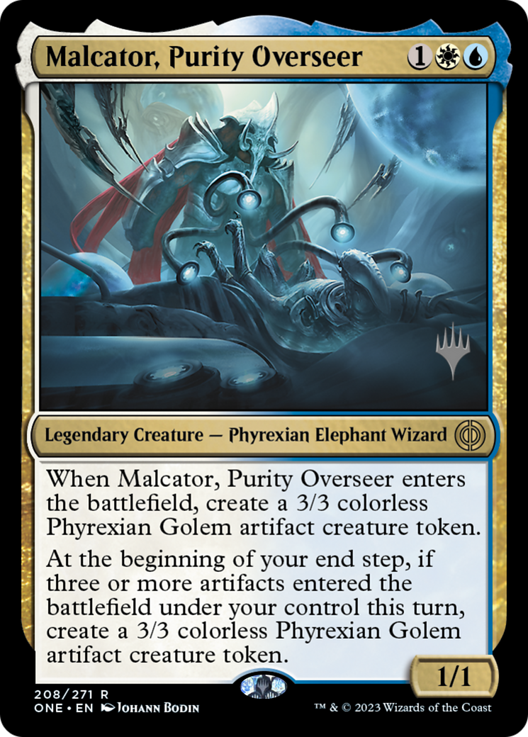 Malcator, Purity Overseer (Promo Pack) [Phyrexia: All Will Be One Promos] | Galaxy Games LLC