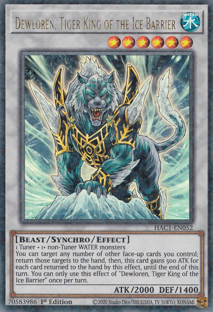 Dewloren, Tiger King of the Ice Barrier (Duel Terminal) [HAC1-EN052] Parallel Rare | Galaxy Games LLC