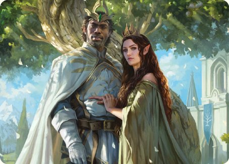 Aragorn and Arwen, Wed Art Card [The Lord of the Rings: Tales of Middle-earth Art Series] | Galaxy Games LLC