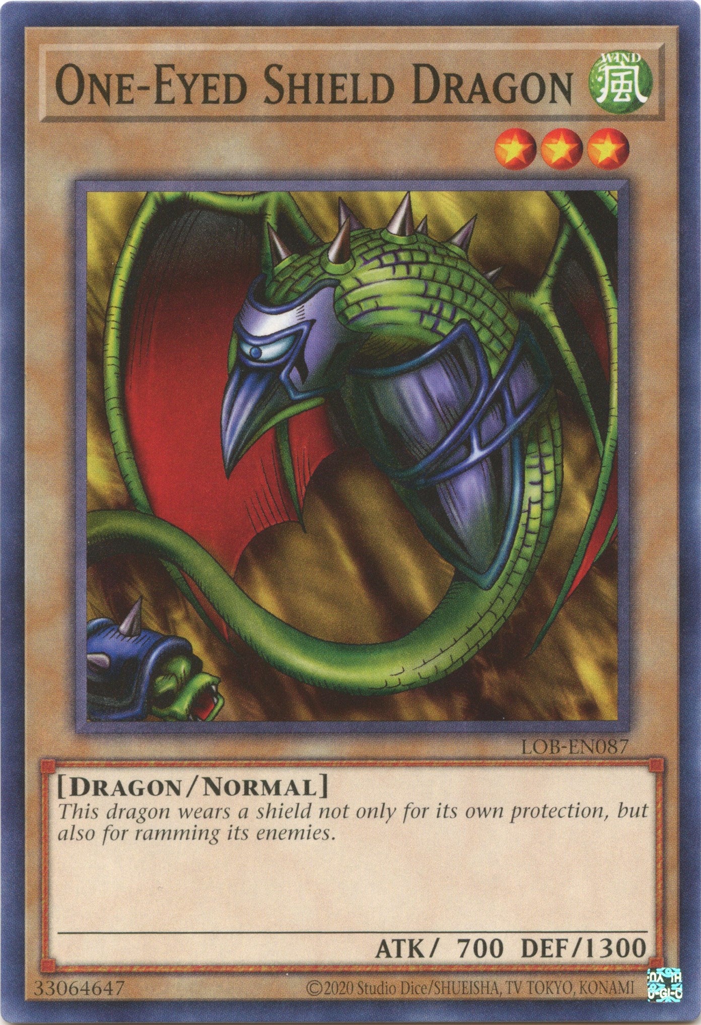 One-Eyed Shield Dragon (25th Anniversary) [LOB-EN087] Common | Galaxy Games LLC