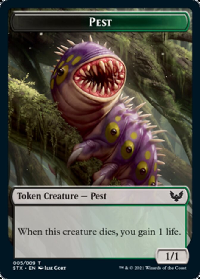 Pest Token [Strixhaven: School of Mages Tokens] | Galaxy Games LLC