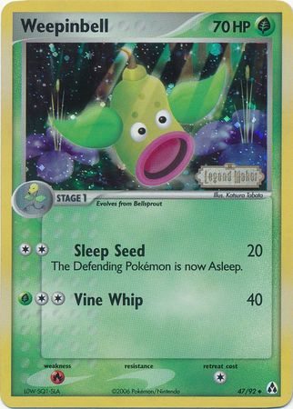 Weepinbell (47/92) (Stamped) [EX: Legend Maker] | Galaxy Games LLC