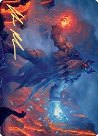 Aegar, the Freezing Flame (Gold-Stamped Signature) [Kaldheim Art Series] | Galaxy Games LLC
